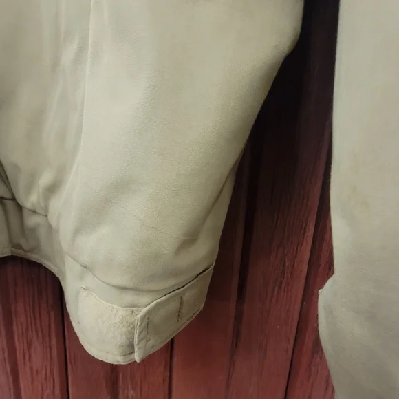 Lg Woolrich Men’s Khaki Insulated Field Barn Jacket Plaid Lined Corduroy Collar - Picture 8 of 9